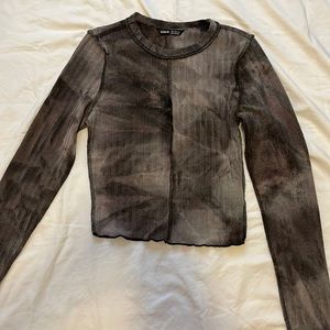 Cropped long sleeve T shirt